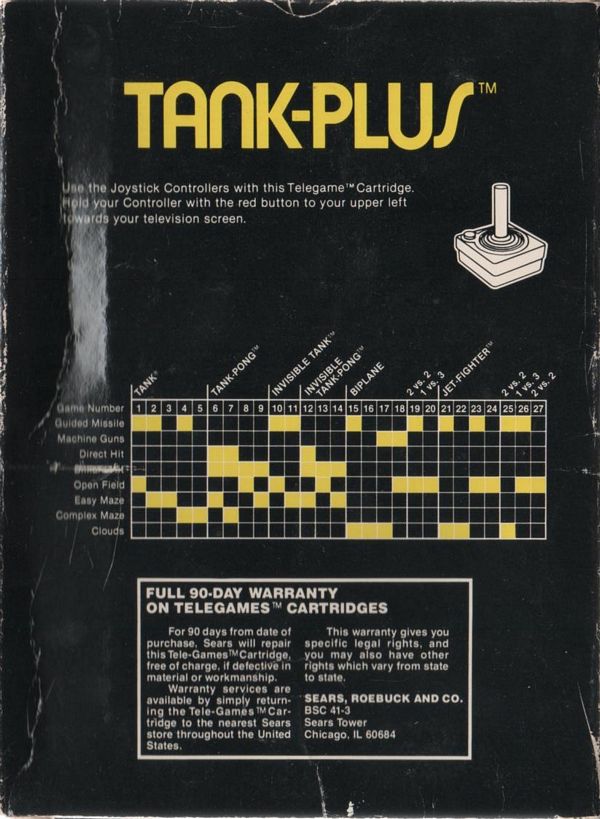 Tank Plus (Sears Tele-Games) - Atari 2600 [Pre-Owned] Video Games Sears   