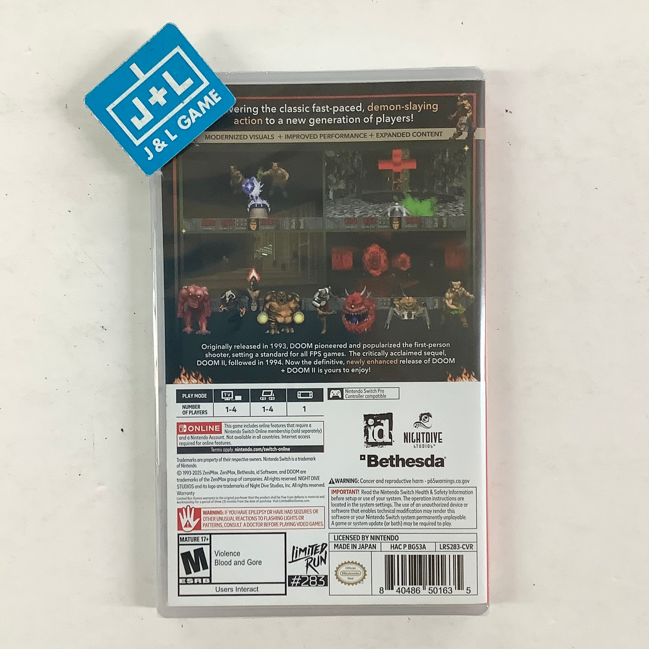 DOOM + DOOM II (Limited Run Games #283) - (NSW) Nintendo Switch Video Games Limited Run