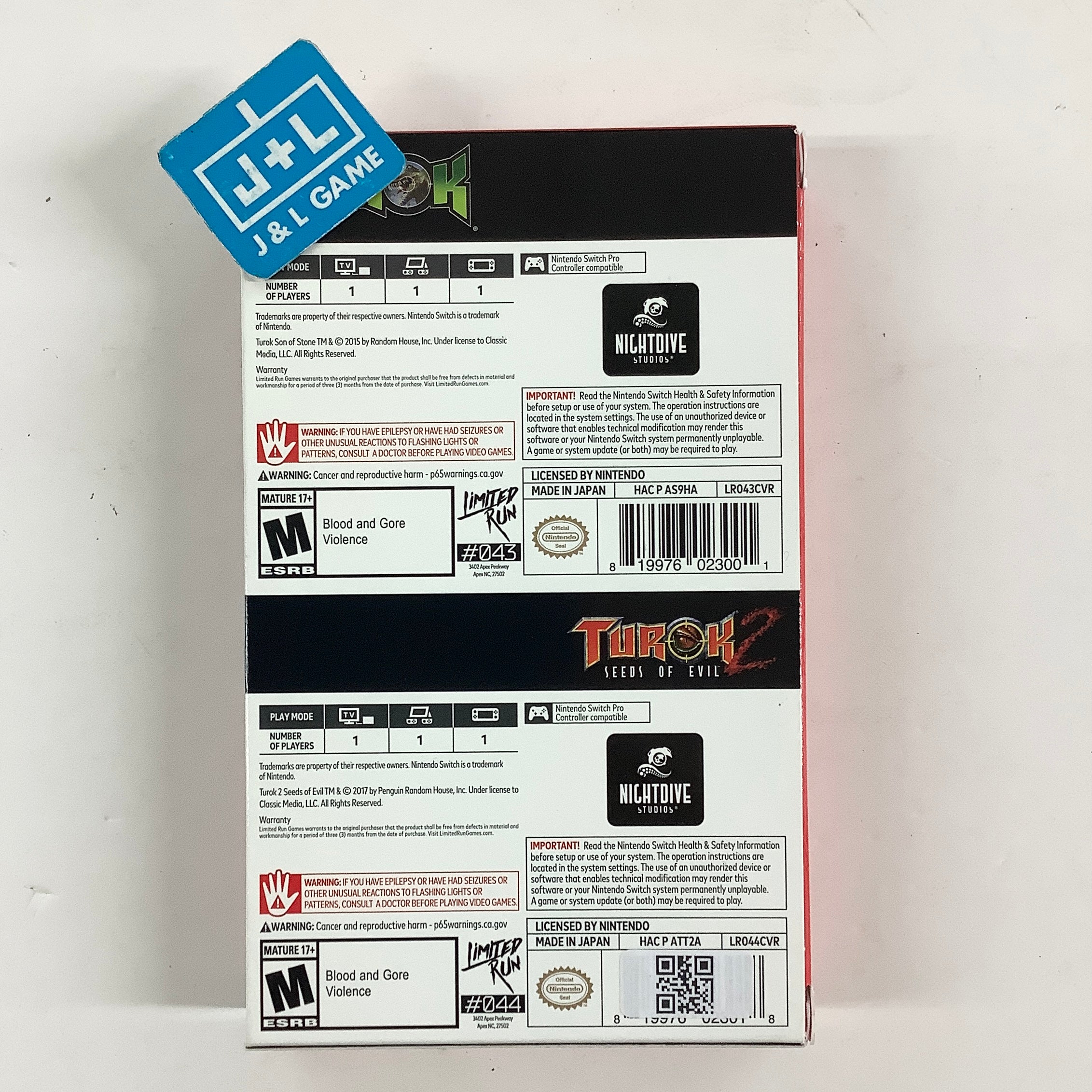 Turok / Turok 2 Seeds of Evil (Dual Pack) (Limited Run #044) - (NSW) Nintendo Switch [Pre-Owned] Video Games Limited Run