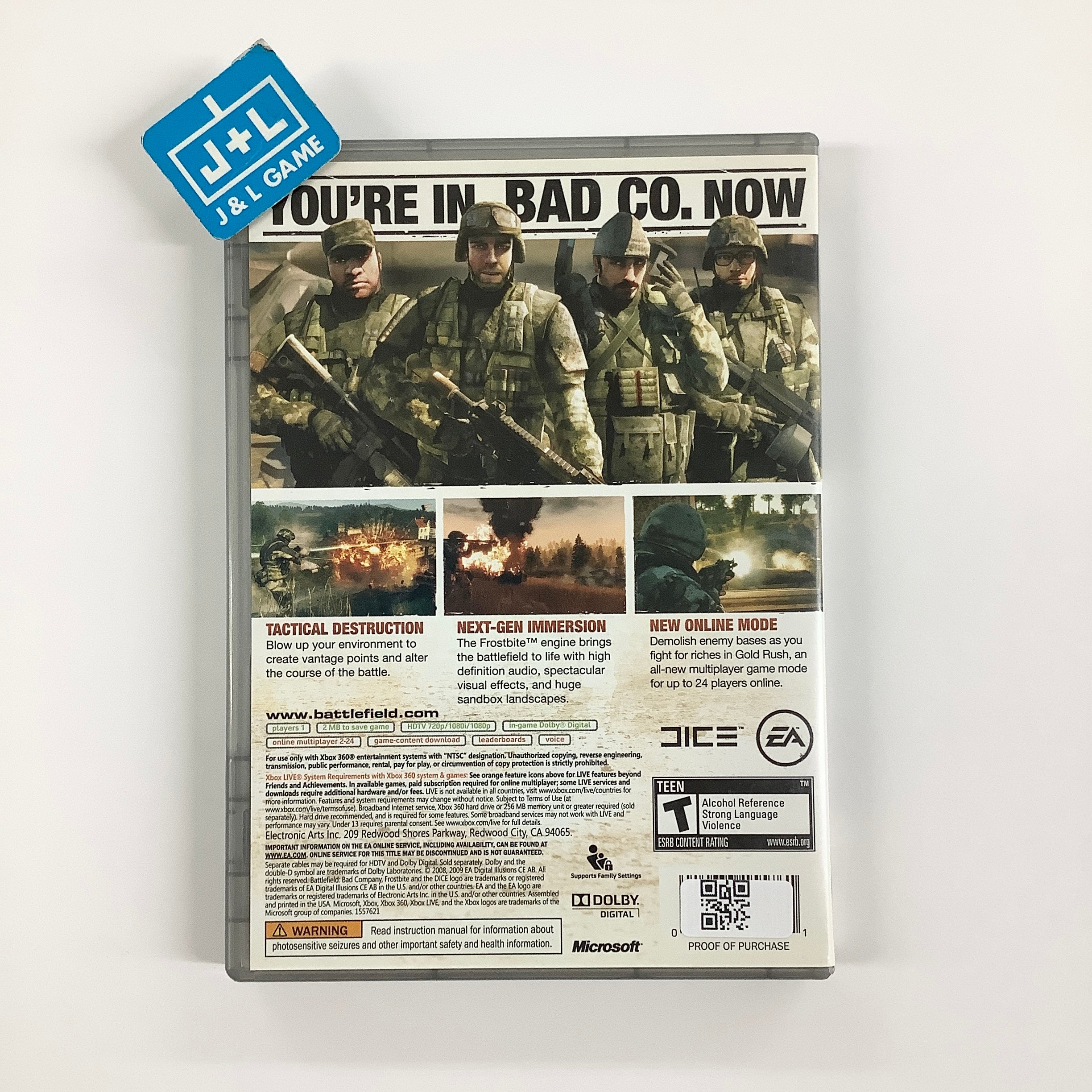 Battlefield: Bad Company (Platinum Hits) - Xbox 360 [Pre-Owned] Video Games EA Games