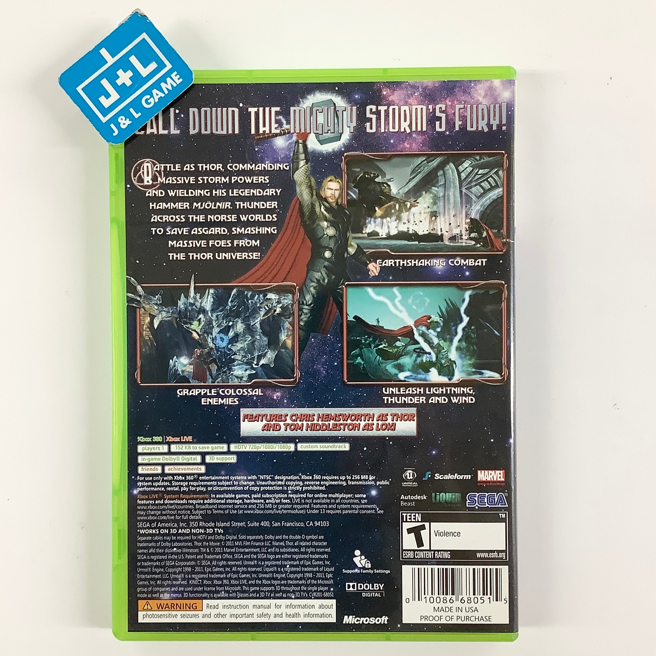 Thor: God of Thunder - Xbox 360 [Pre-Owned] Video Games Sega