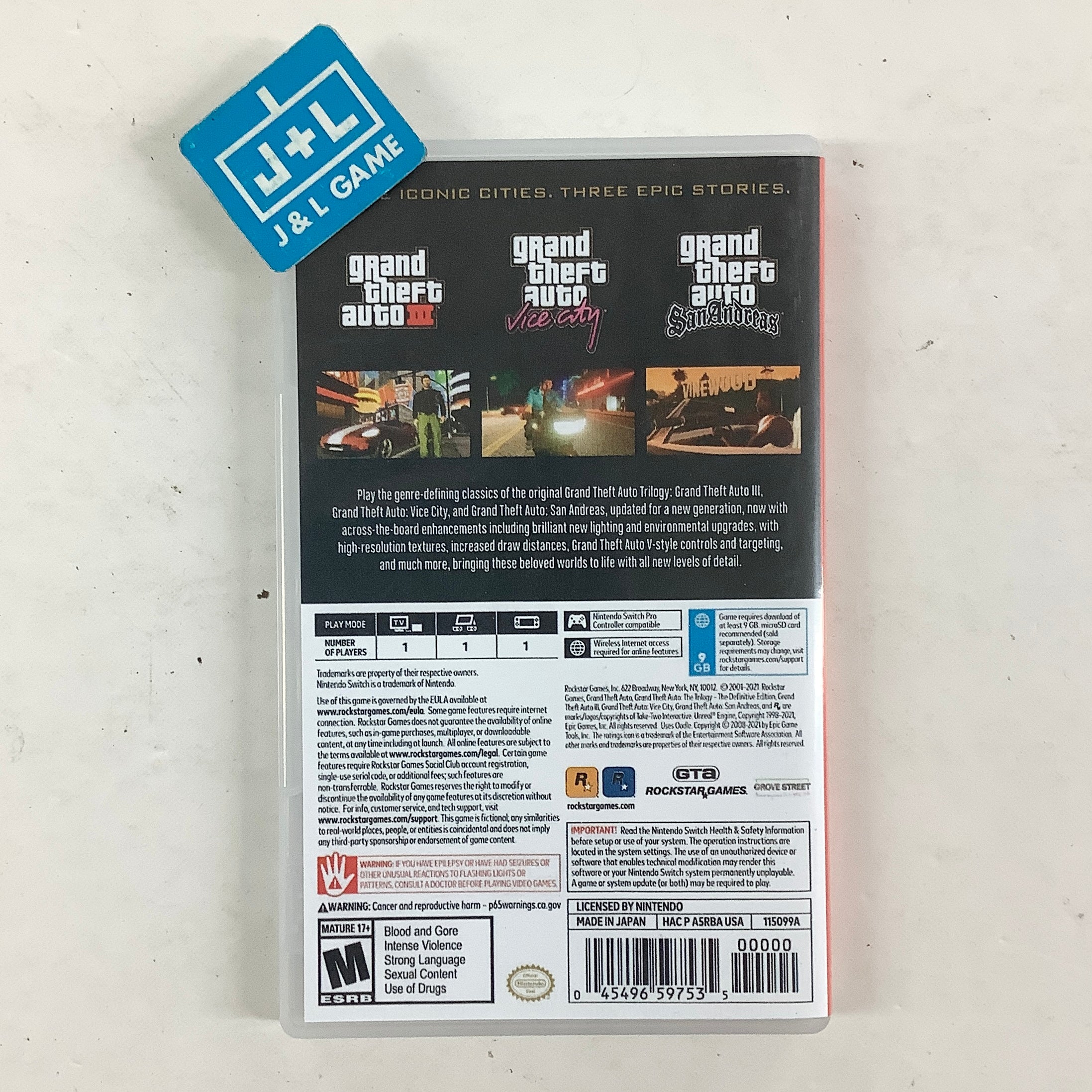 Grand Theft Auto: The Trilogy The Definitive Edition - (NSW) Nintendo Switch [Pre-Owned] Video Games Rockstar Games