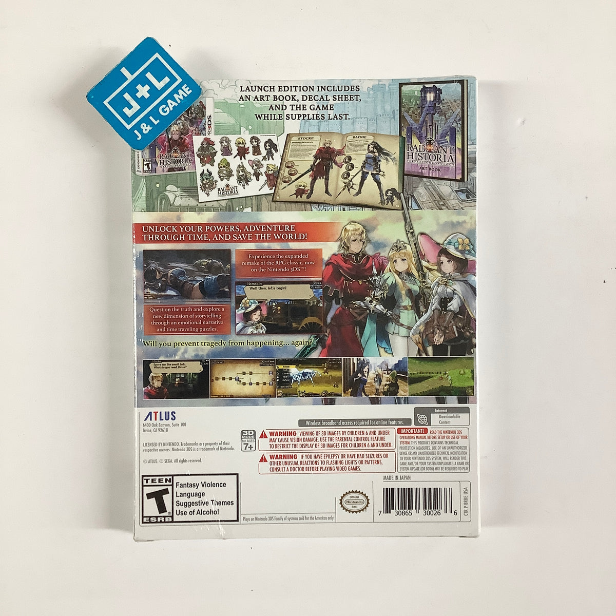 Radiant Historia: Perfect Chronology (Launch Edition) - Nintendo 3DS Video Games Atlus