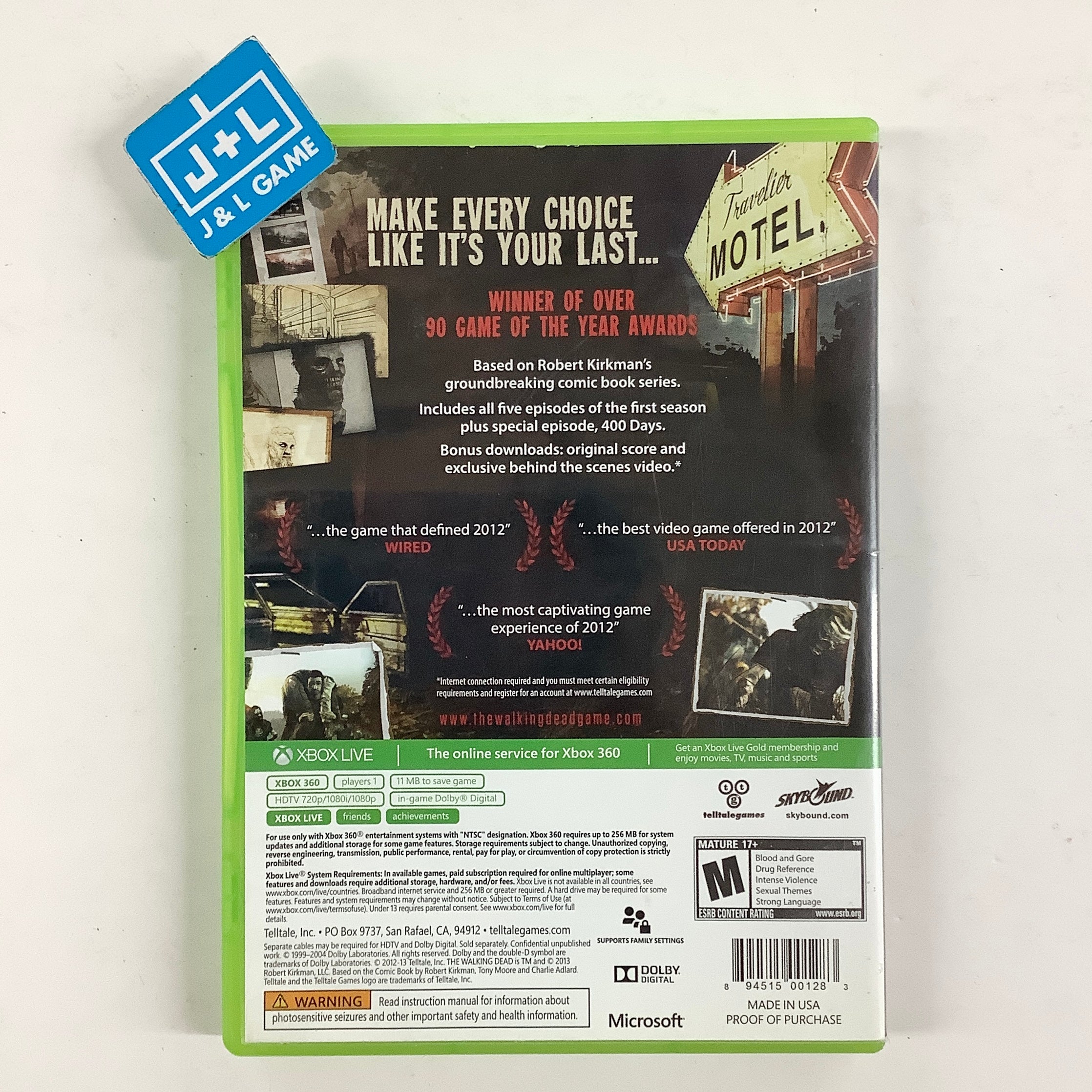 The Walking Dead (Game of the Year Edition) - Xbox 360 [Pre-Owned] Video Games Telltale Games