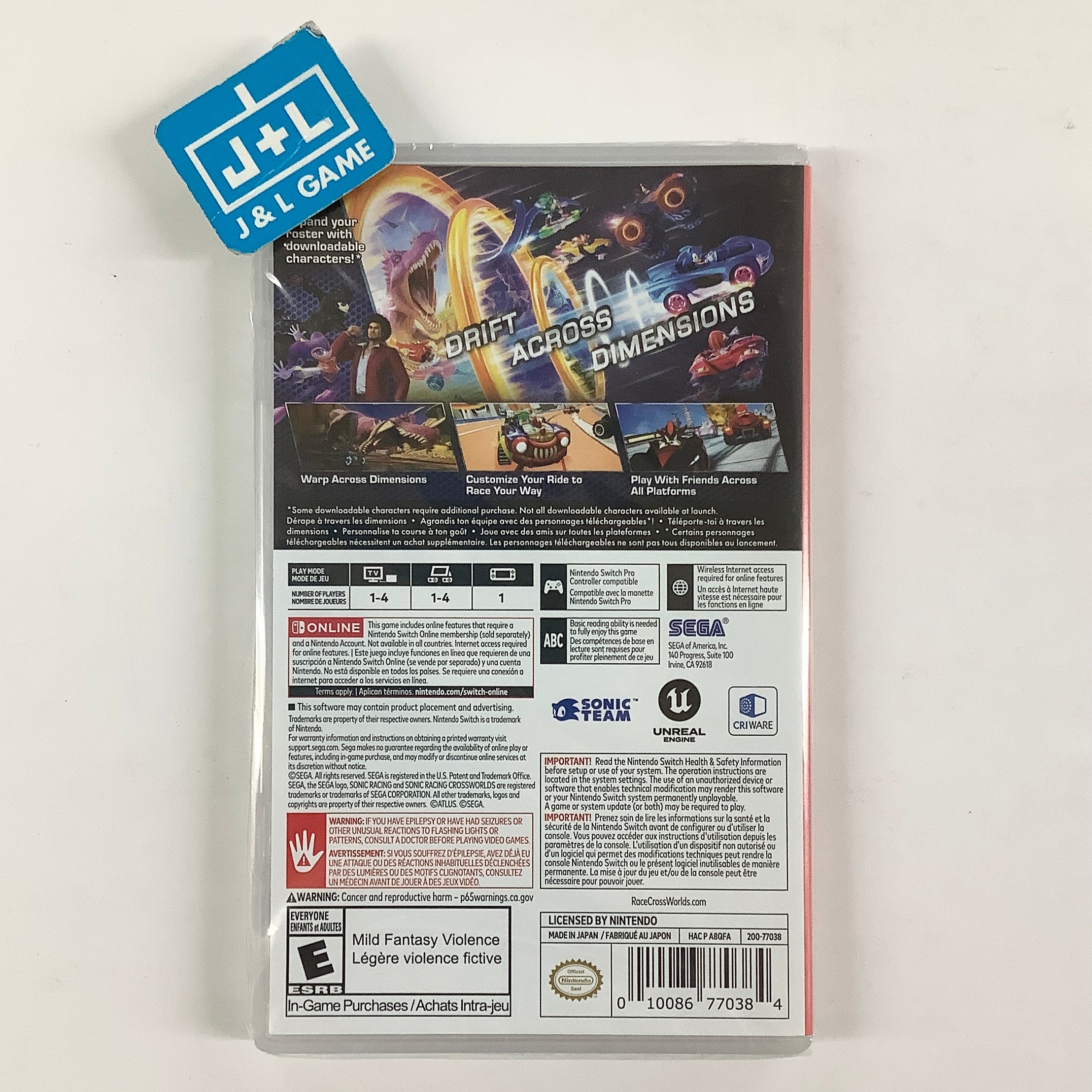 Sonic Racing: CrossWorlds - (NSW) Nintendo Switch Video Games SEGA