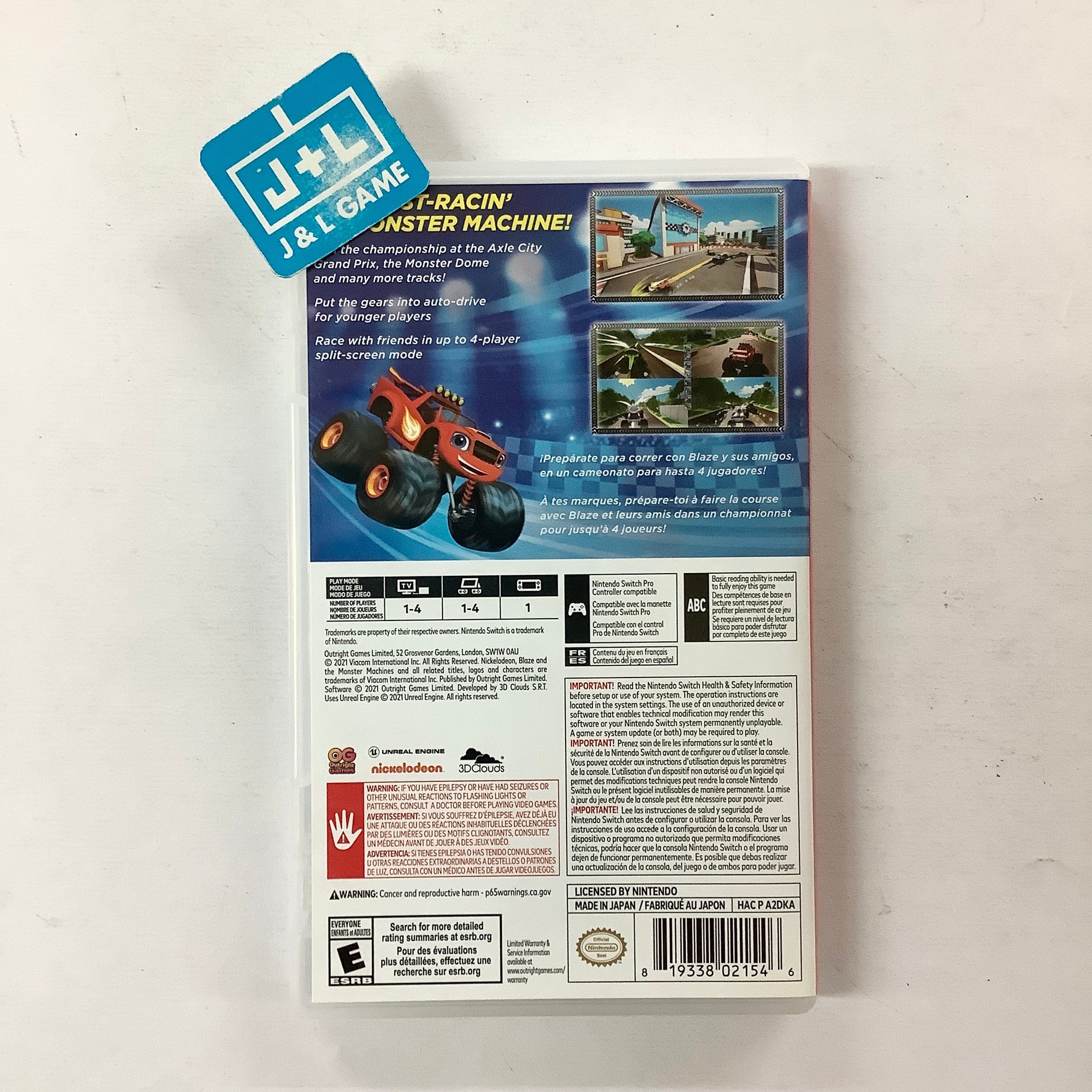 Blaze and the Monster Machines: Axle City Racers - (NSW) Nintendo Switch [UNBOXING] Video Games Outright Games   