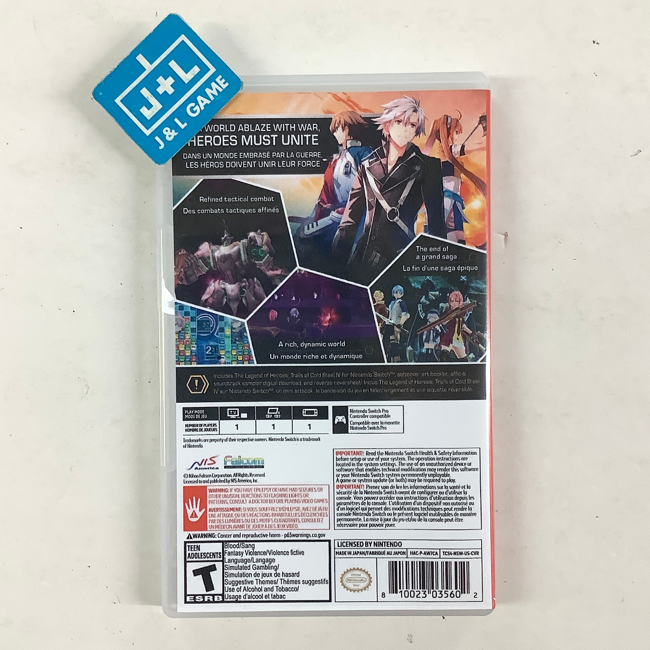 The Legend of Heroes: Trails of Cold Steel IV (Frontline Edition) - (NSW) Nintendo Switch [Pre-Owned] Video Games NIS America