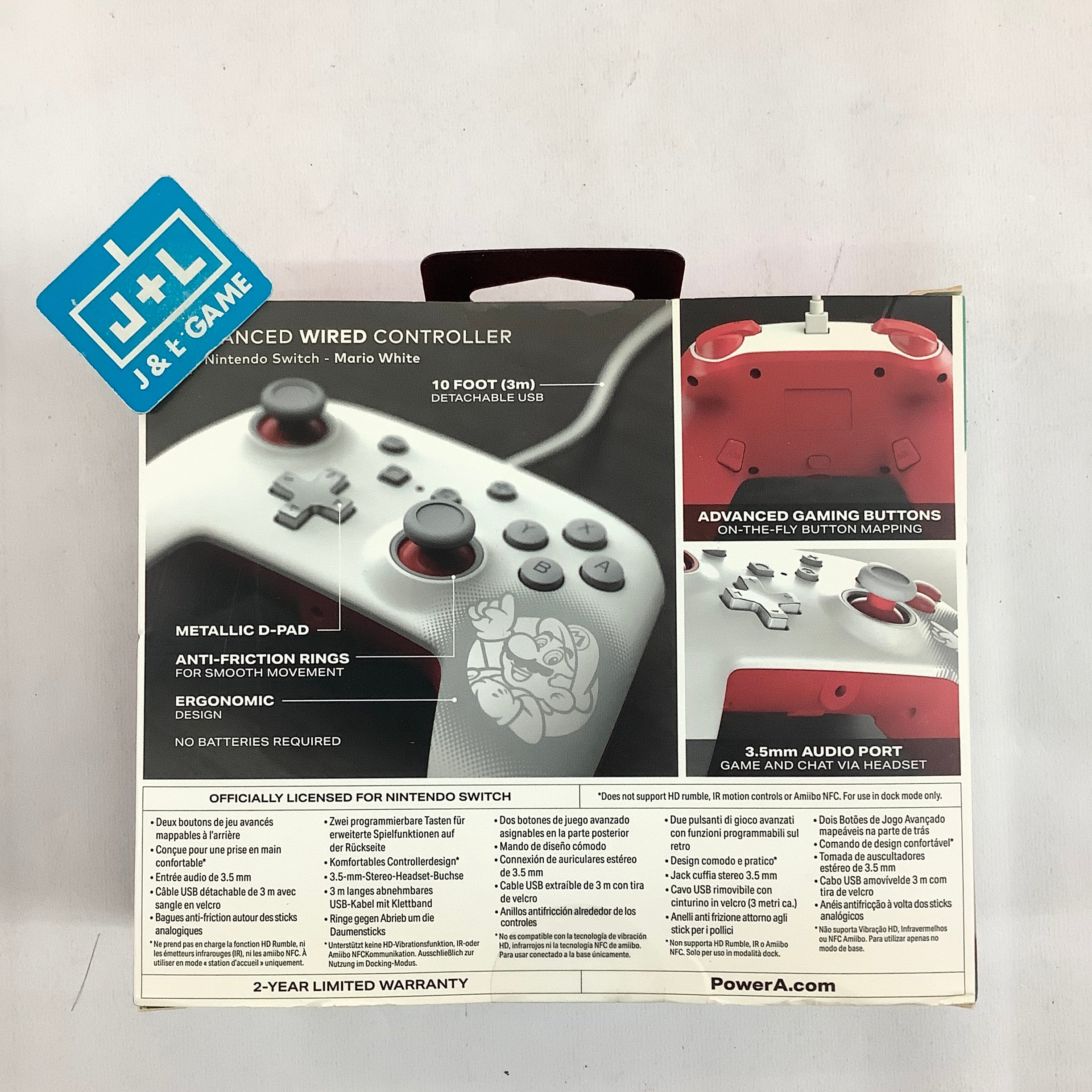 PowerA Enhanced Wired Controller (Mario White) - (NSW Nintendo Switch ACCESSORIES PowerA