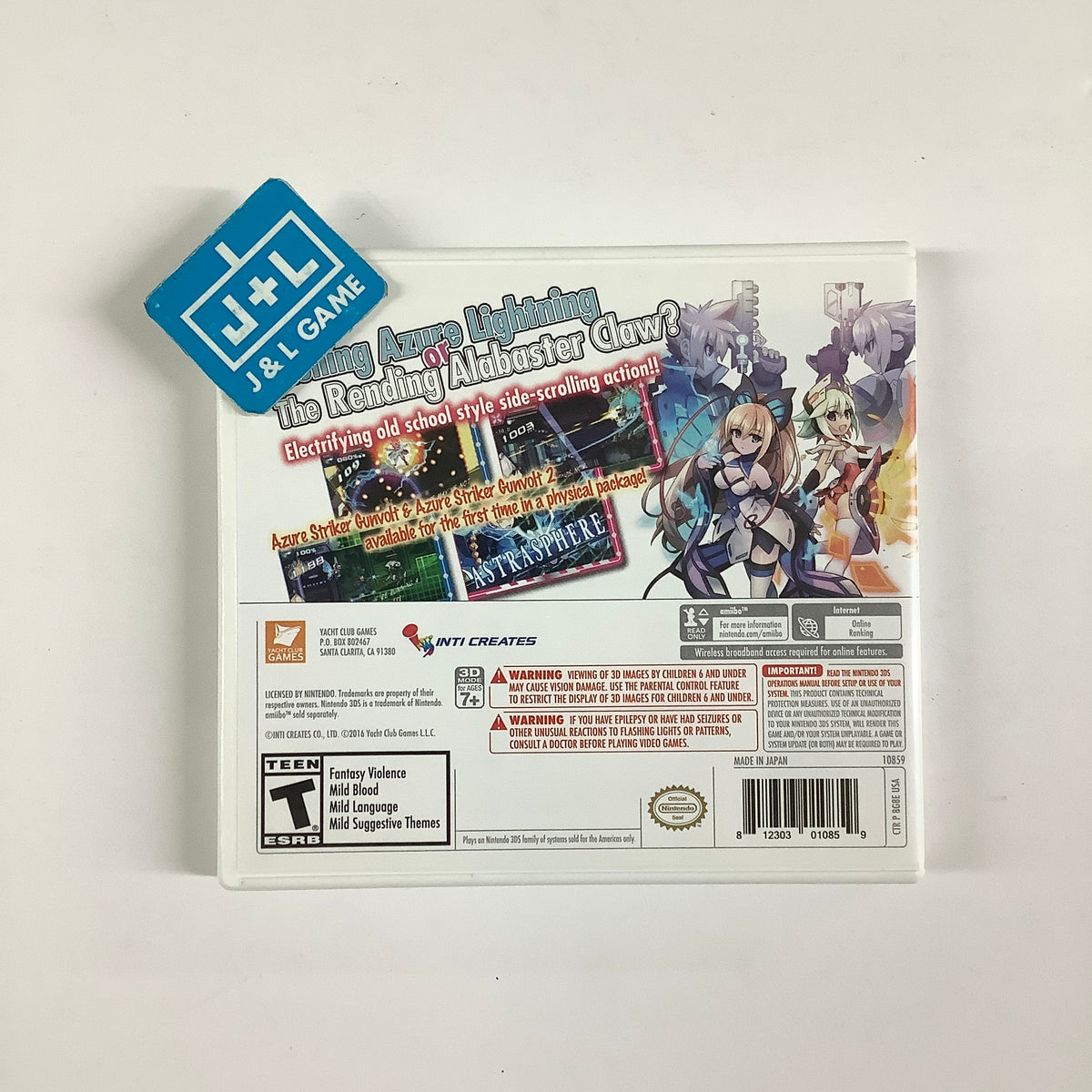 Azure Striker Gunvolt: Striker Pack - Nintendo 3DS [Pre-Owned] Video Games Yacht Club Games
