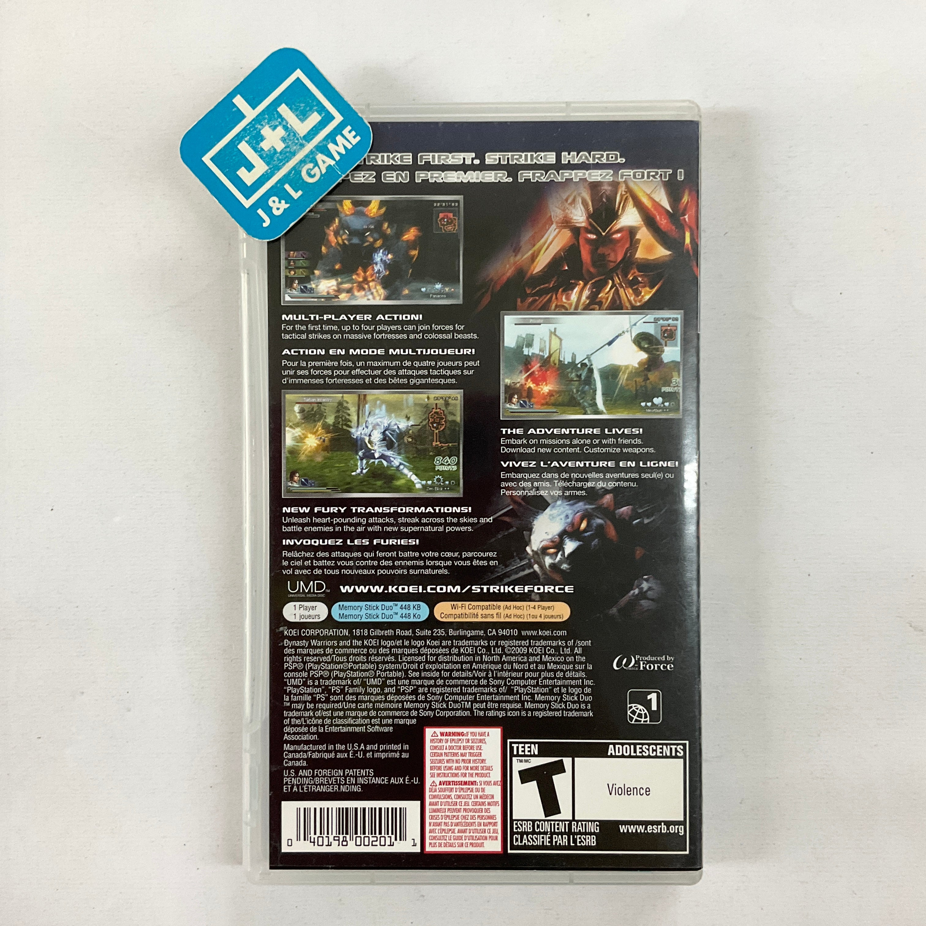 Dynasty Warriors: Strikeforce - Sony PSP [Pre-Owned] Video Games Koei   