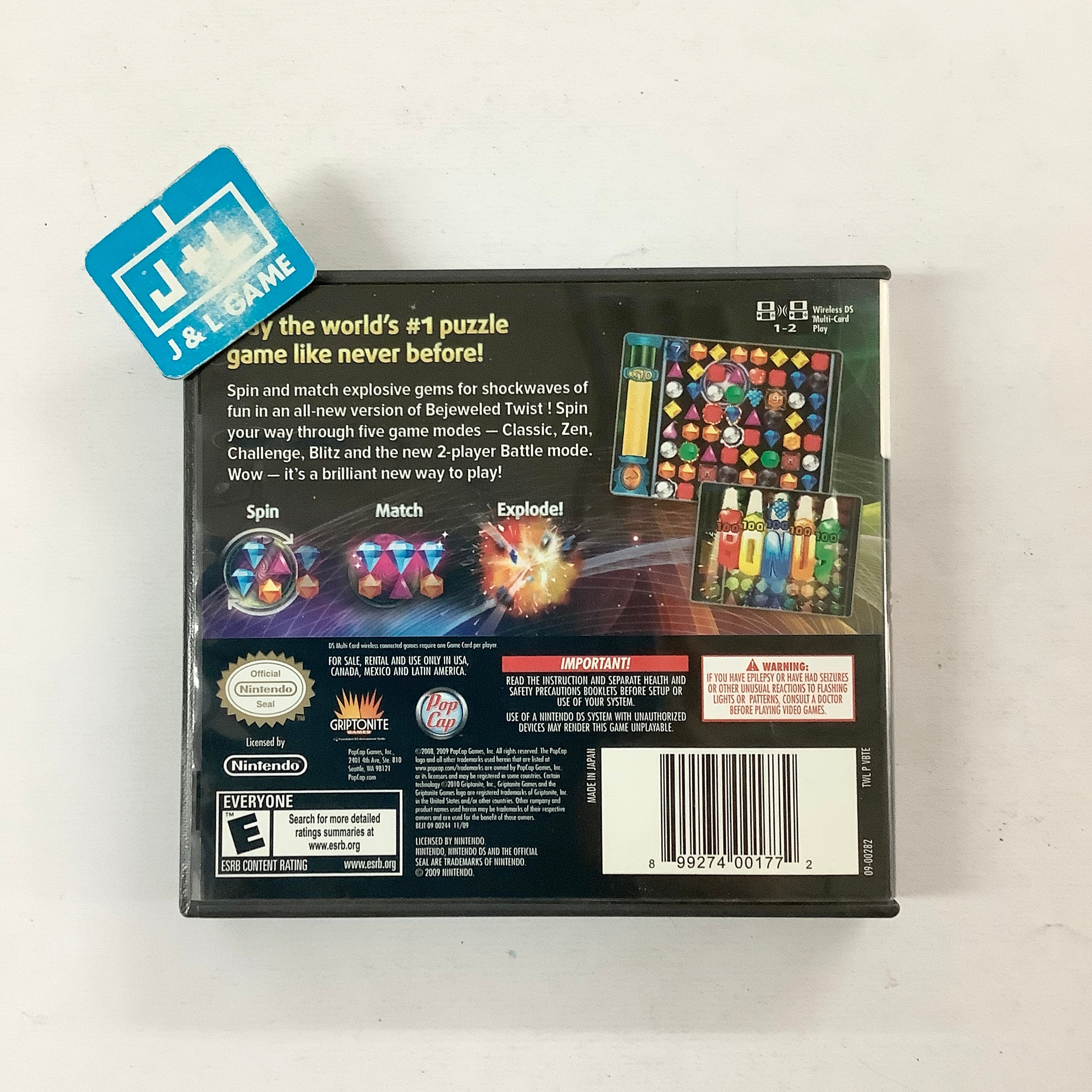 Bejeweled Twist -  (NDS) Nintendo DS [Pre-Owned] Video Games Pop Cap - PC Games   