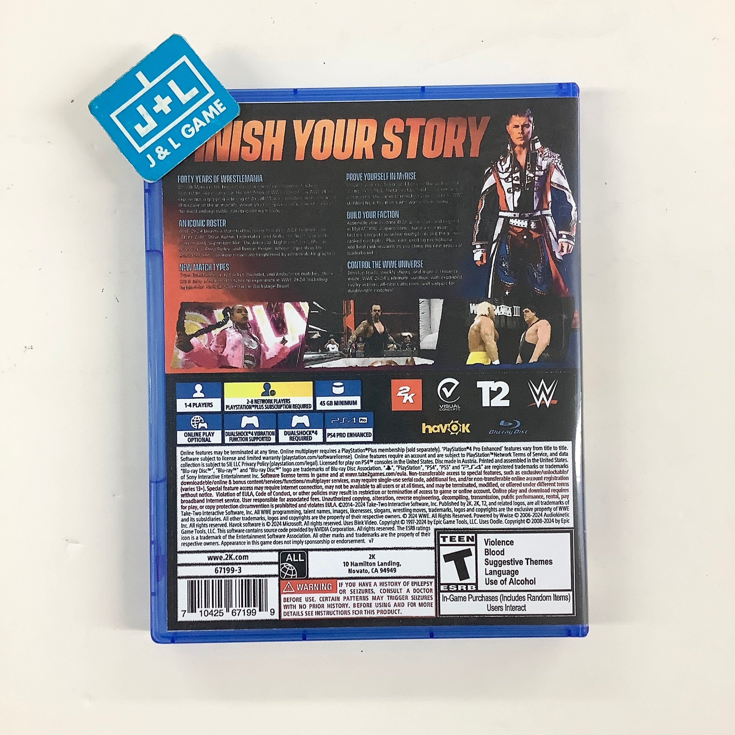 WWE 2K24 - (PS4) PlayStation 4 [Pre-Owned] Video Games 2K Games