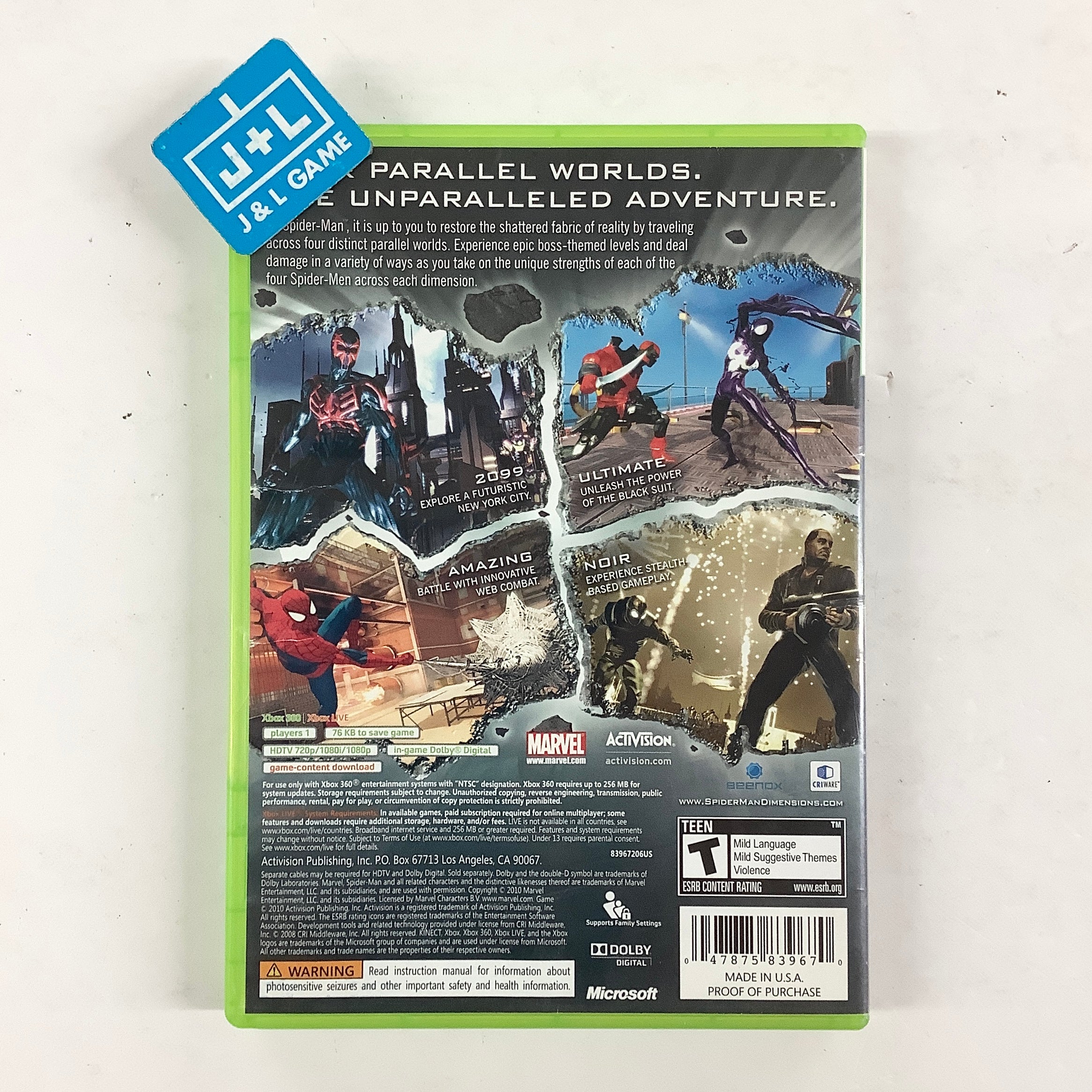 Spider-Man: Shattered Dimensions - Xbox 360 [Pre-Owned] Video Games Activision