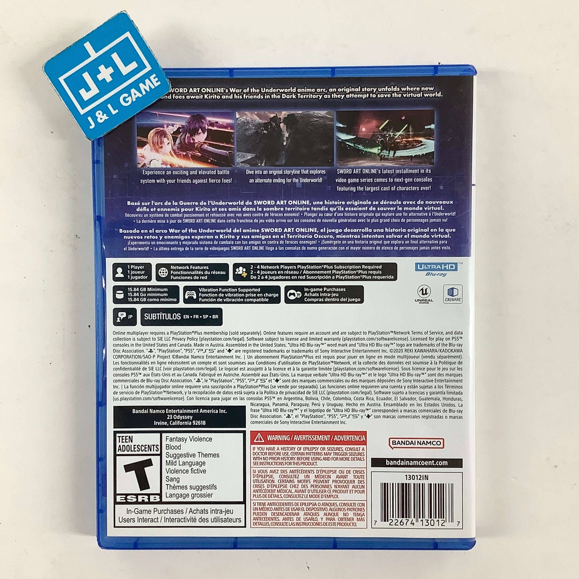 Sword Art Online: Last Recollection - (PS5) PlayStation 5 [Pre-Owned] Video Games BANDAI NAMCO Entertainment