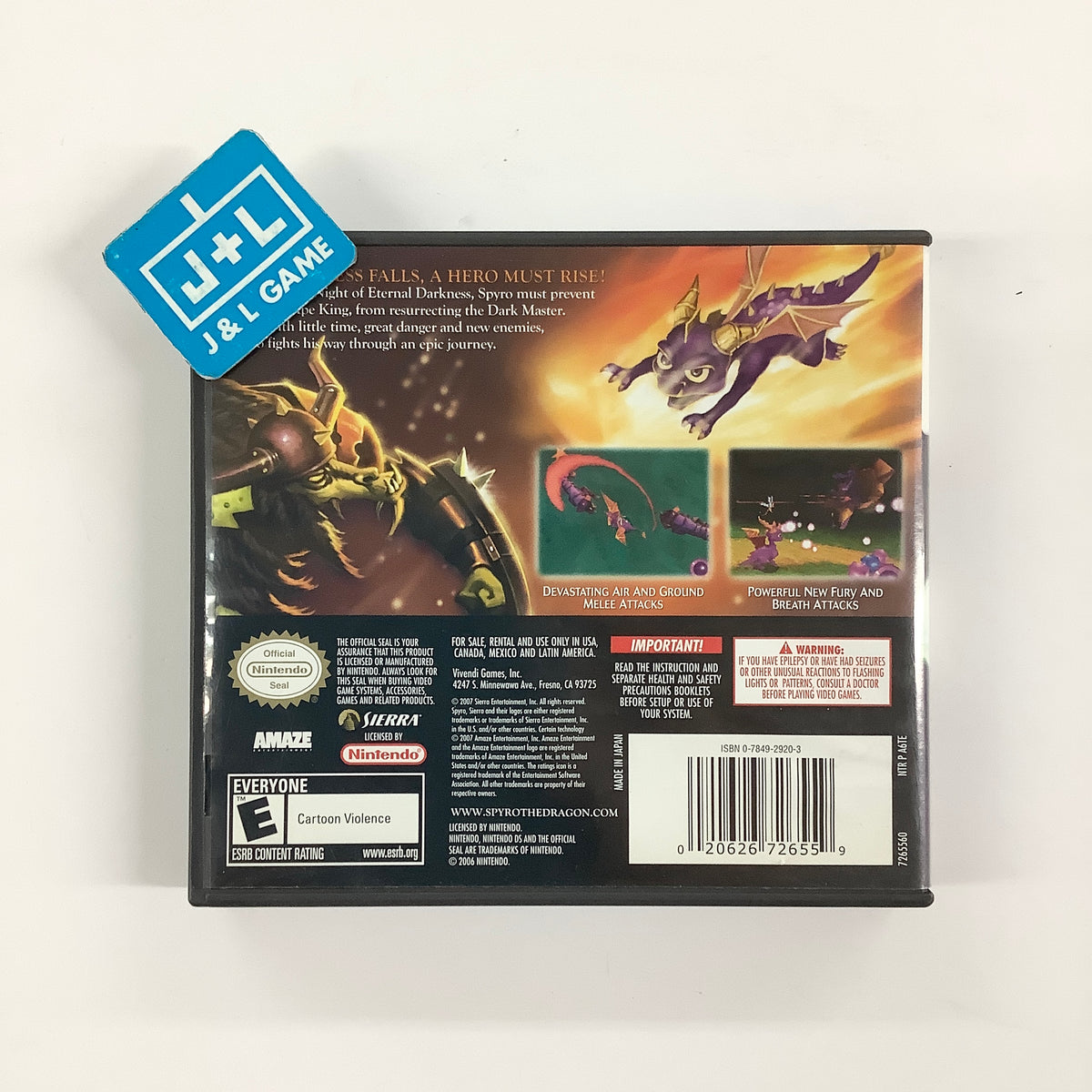 The Legend of Spyro: The Eternal Night - (NDS) Nintendo DS [Pre-Owned] Video Games Sierra Entertainment