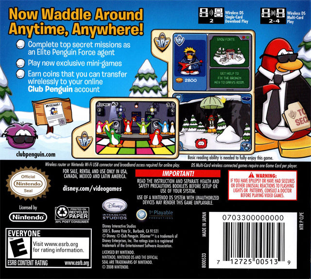 Club Penguin: Elite Penguin Force - (NDS) Nintendo DS [Pre-Owned] Video Games Disney Interactive Studios   