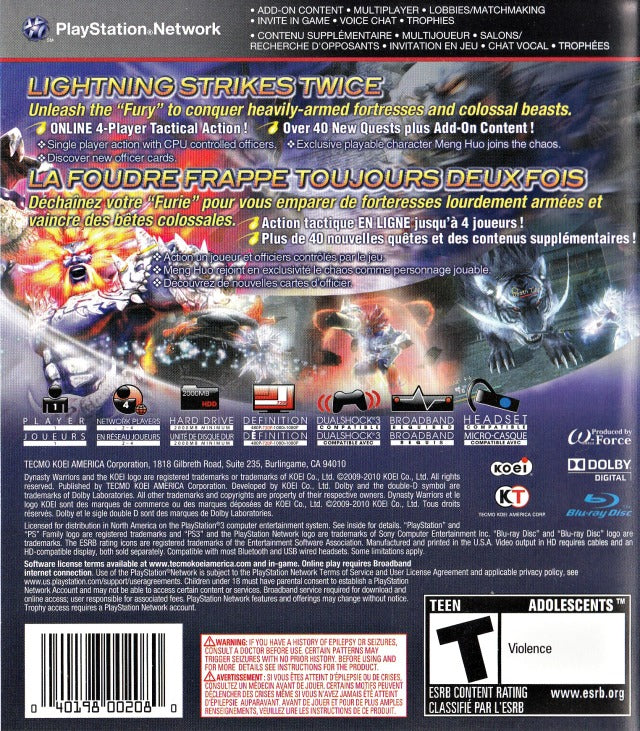 Dynasty Warriors: Strikeforce - (PS3) PlayStation 3 [Pre-Owned] Video Games Koei   
