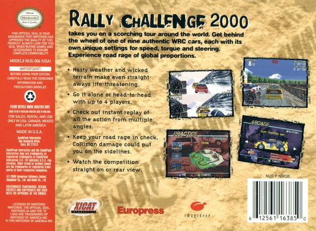Rally Challenge 2000 - (N64) Nintendo 64 [Pre-Owned] Video Games SouthPeak Games   