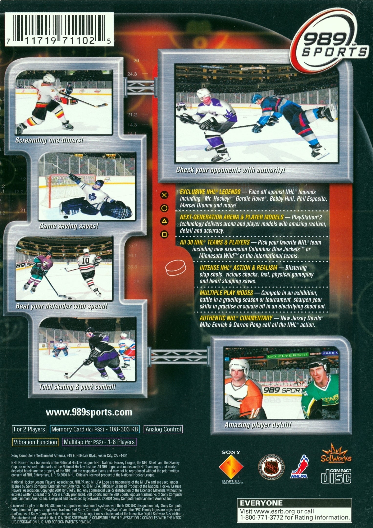NHL FaceOff 2001 - (PS2) Playstation 2 [Pre-Owned] Video Games SCEA   