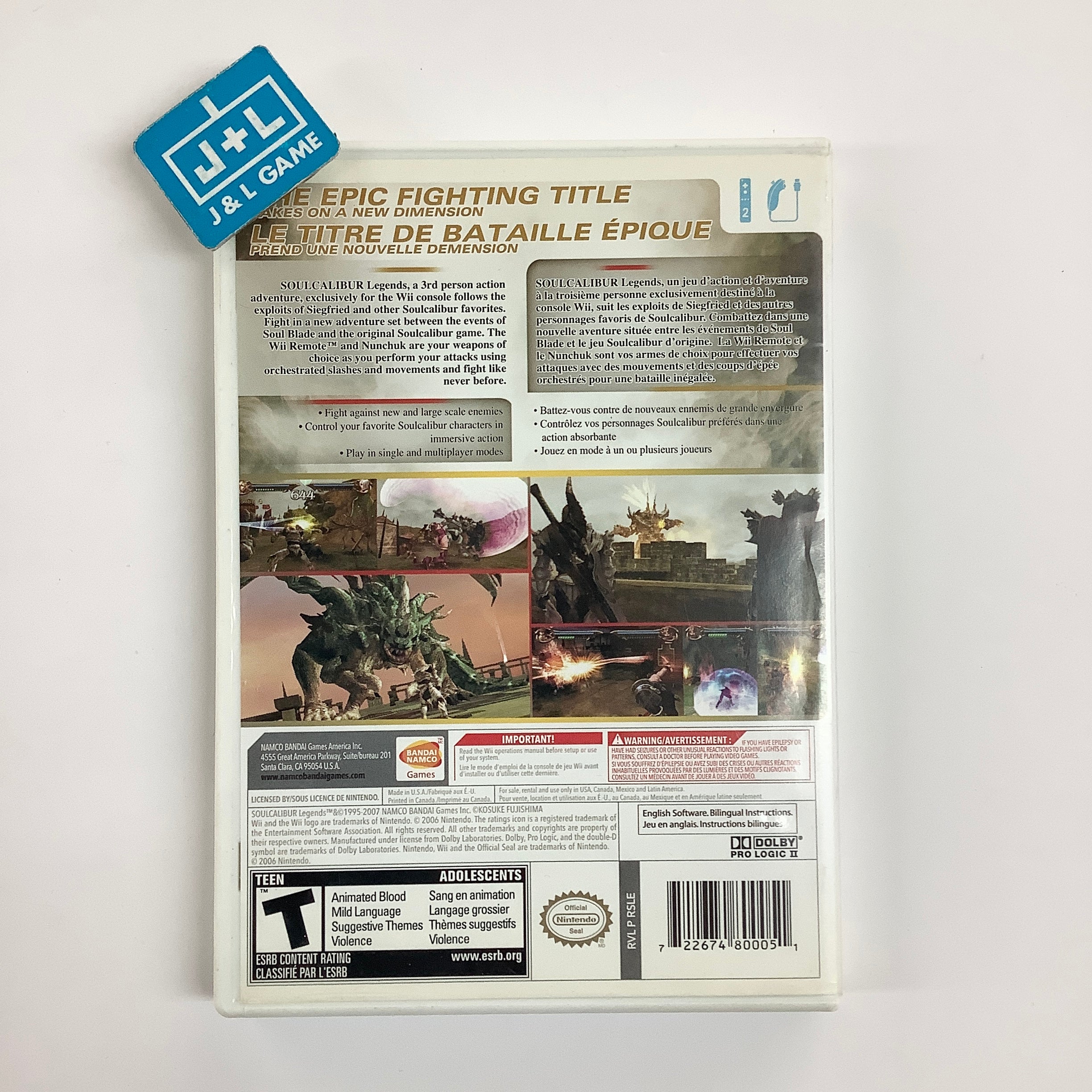 Soul Calibur Legends - Nintendo Wii [Pre-Owned] Video Games Bandai Namco Entertainment America