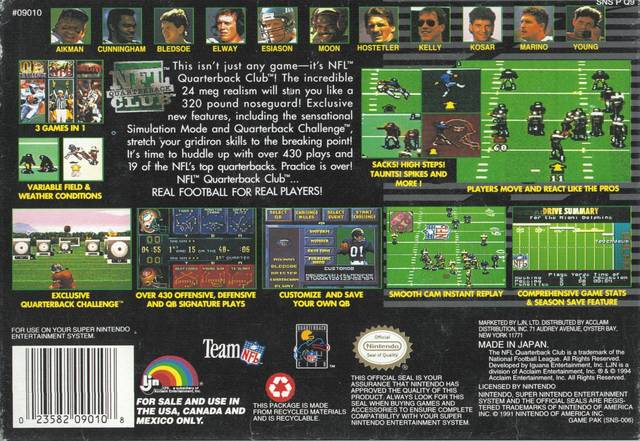 NFL Quarterback Club - (SNES) Super Nintendo [Pre-Owned] Video Games LJN Ltd.   