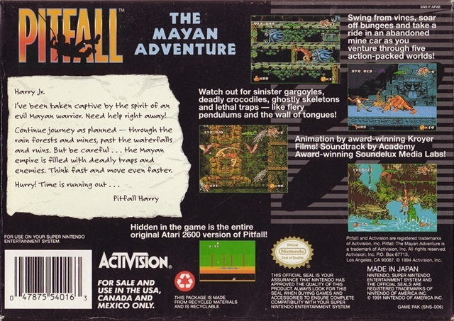 Pitfall: The Mayan Adventure - (SNES) Super Nintendo [Pre-Owned
