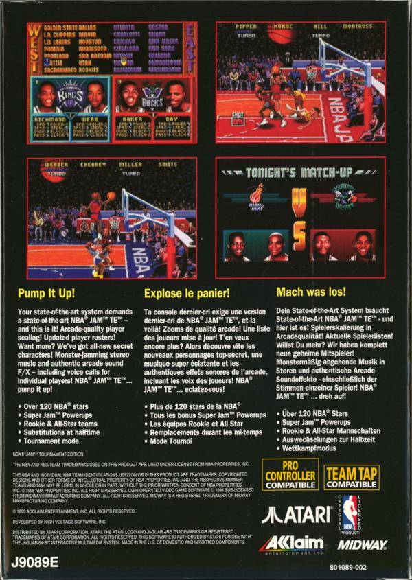 NBA Jam Tournament Edition - (AJ) Atari Jaguar (Pre-Owned) Video Games Acclaim