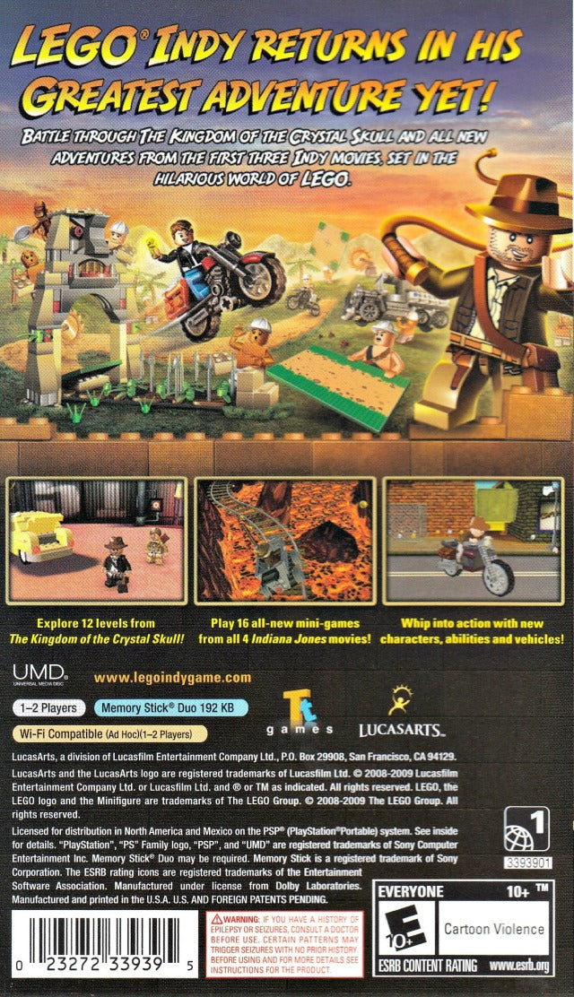 LEGO Indiana Jones 2 The Adventure Continues Sony PSP J L Game