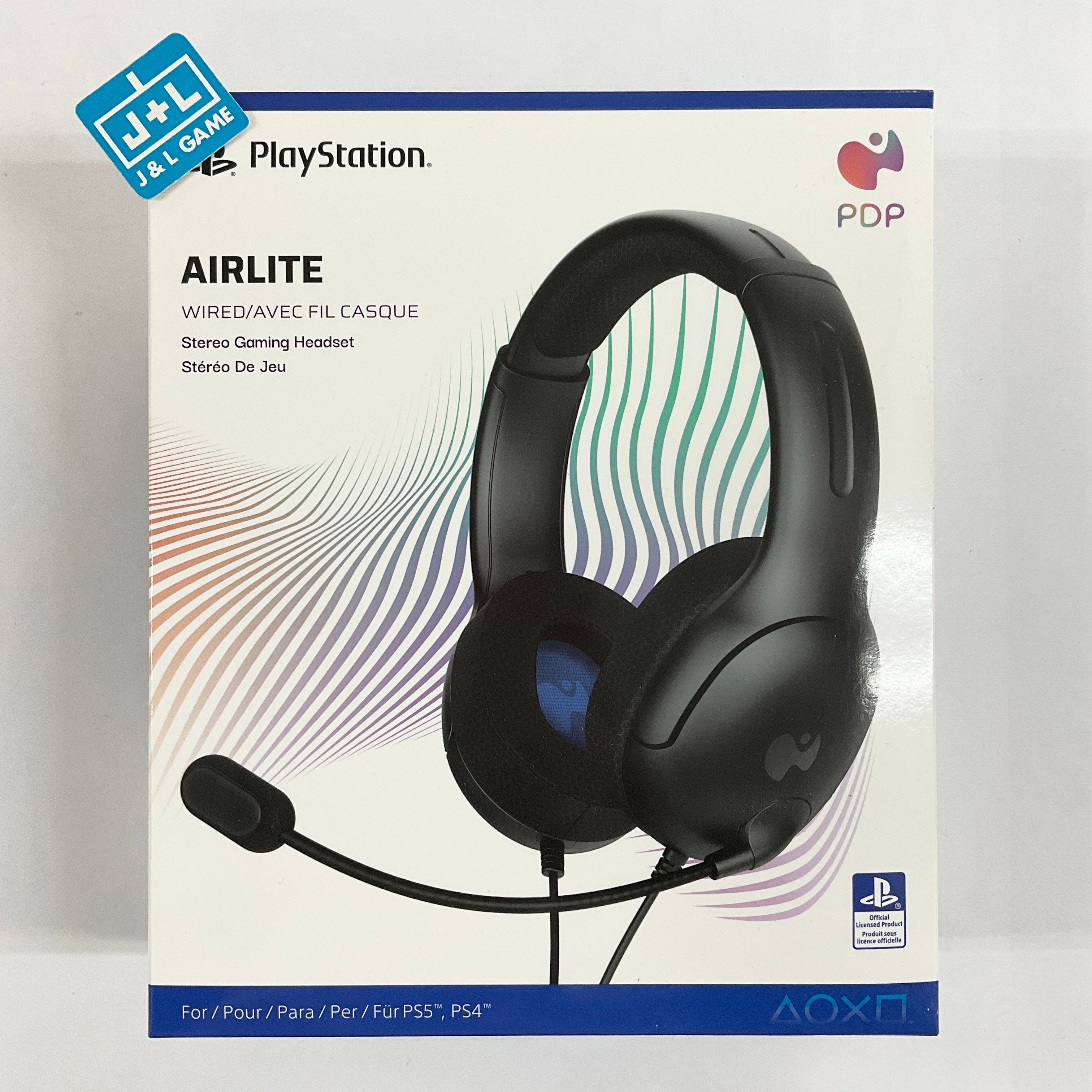 PDP AIRLITE Wired Stereo Gaming Headset (Black) - (PS5) Playstation 5 Video Games PDP   