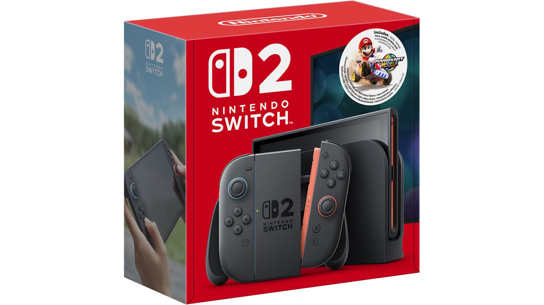 Nintendo Switch 2 (Light Blue/Light Red) (Mario Kart World Bundle) - (NS2) Nintendo Switch 2 Consoles Nintendo