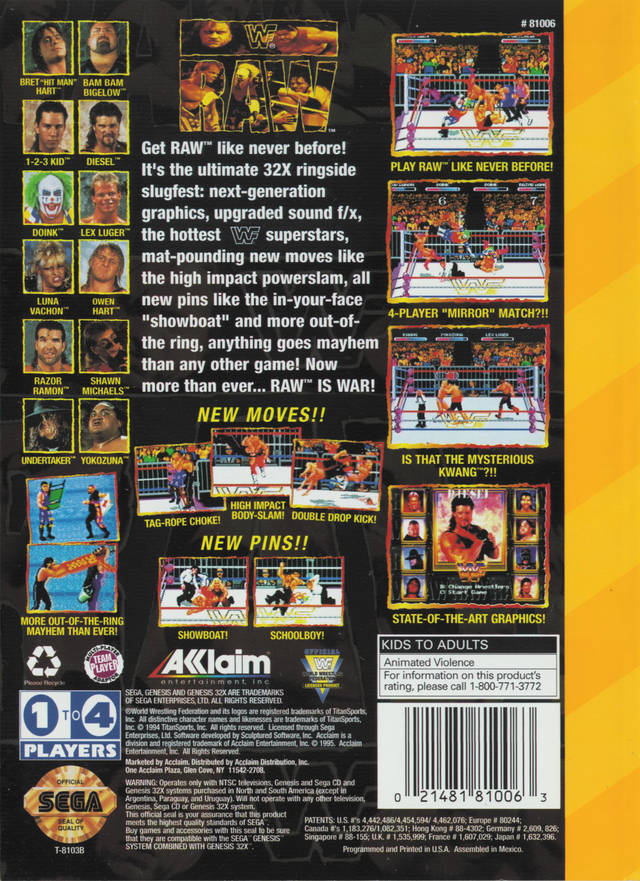 WWF Raw - SEGA 32X [Pre-Owned] Video Games SEGA   