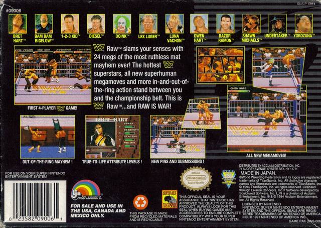 WWF Raw - (SNES) Super Nintendo [Pre-Owned] Video Games LJN Ltd.   