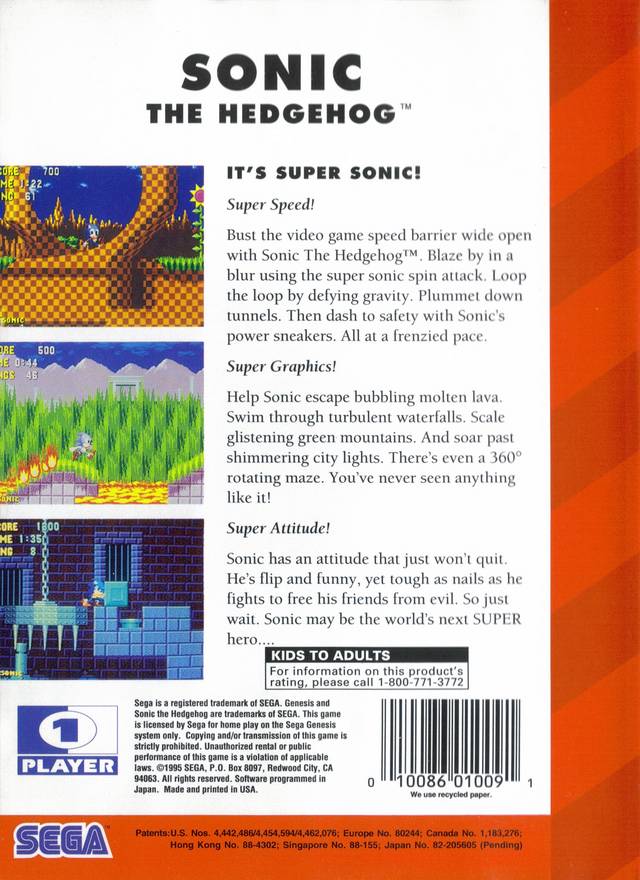 Sonic the Hedgehog (Sega Classic) - (SG) SEGA Genesis [Pre-Owned] Video Games Sega