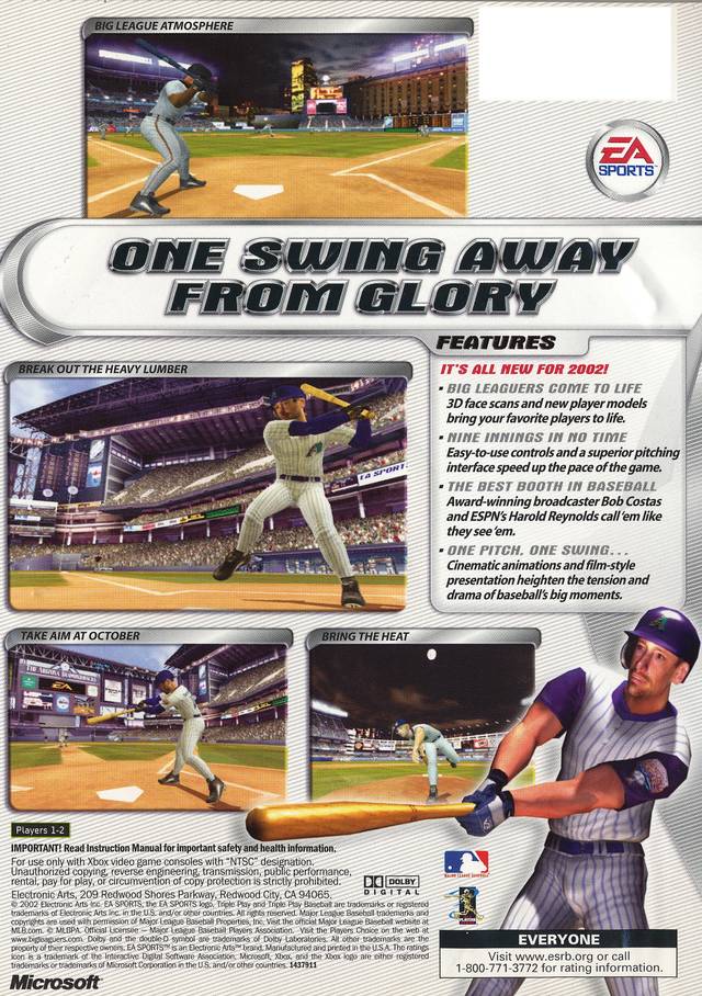 Triple Play 2002 - (XB) Xbox Video Games Electronic Arts   