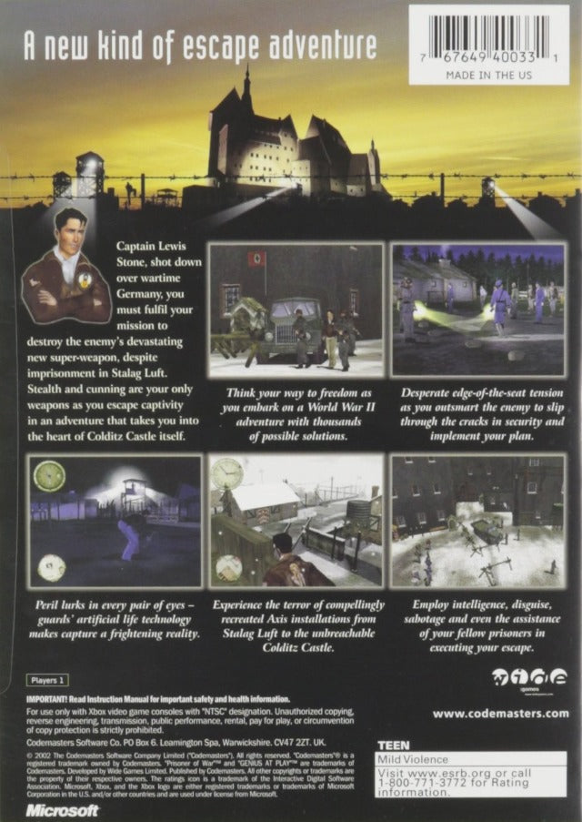 Prisoner of War - (XB) Xbox Video Games Codemasters   