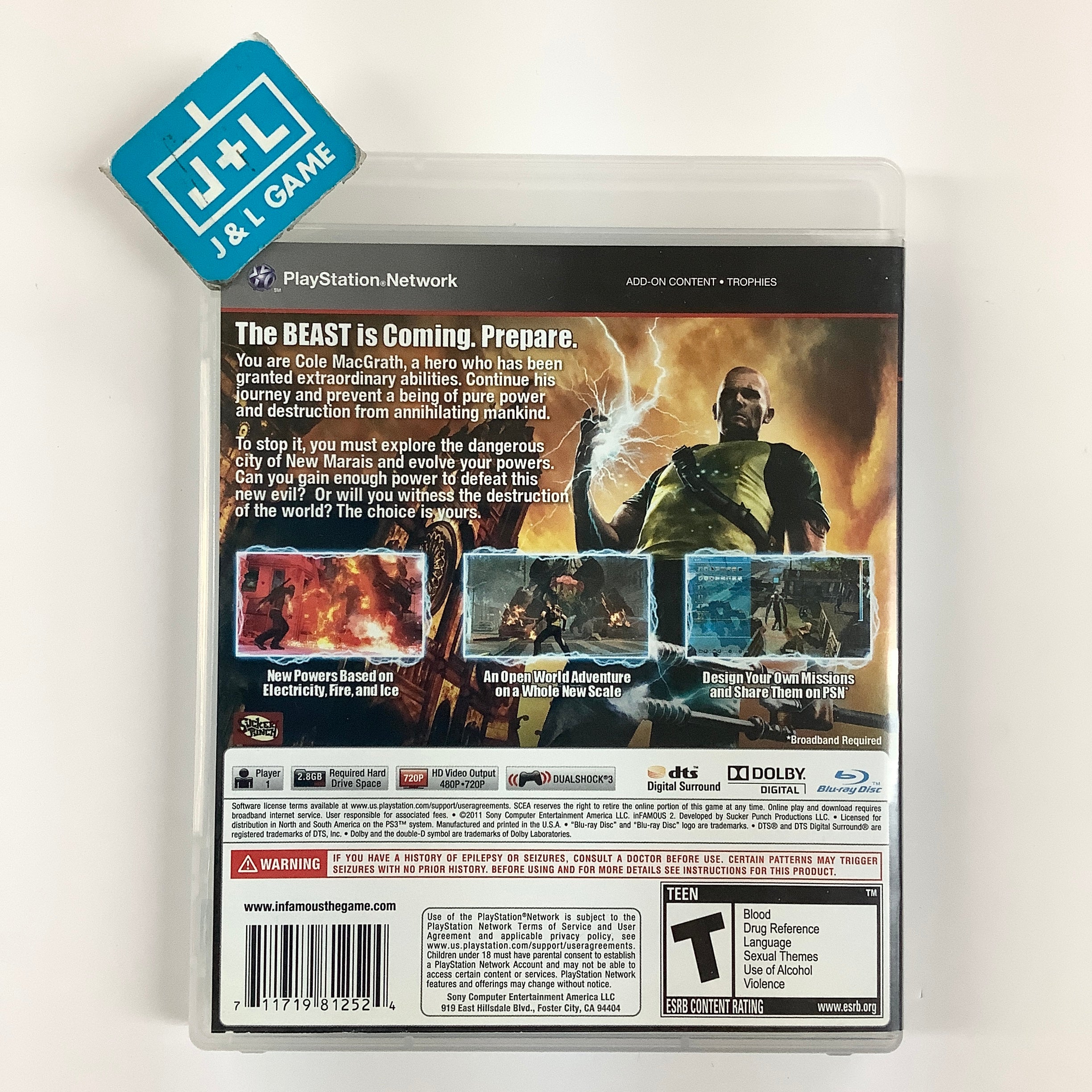 inFamous 2 - (PS3) PlayStation 3  [Pre-Owned]
