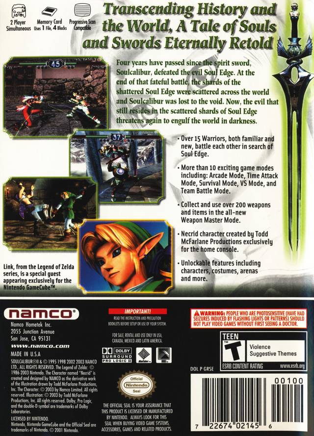Soul Calibur II (Player's Choice) - (GC) GameCube Video Games Namco   