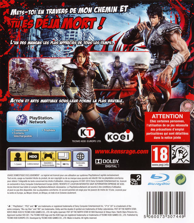 Fist of the North Star: Ken's Rage - (PS3) PlayStation 3 [Pre-Owned] (European Import) Video Games Tecmo   