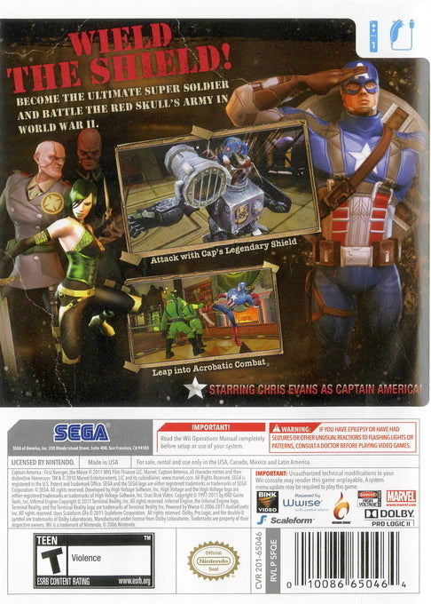 Captain America: Super Soldier - Nintendo Wii [Pre-Owned] Video Games Sega