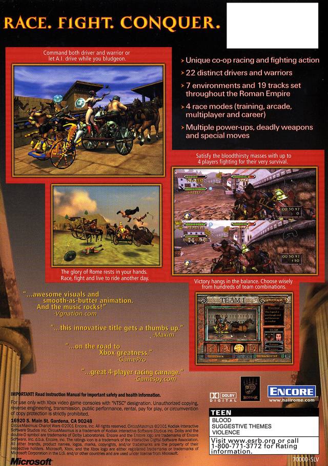 Circus Maximus: Chariot Wars - (XB) Xbox Video Games Encore Software   