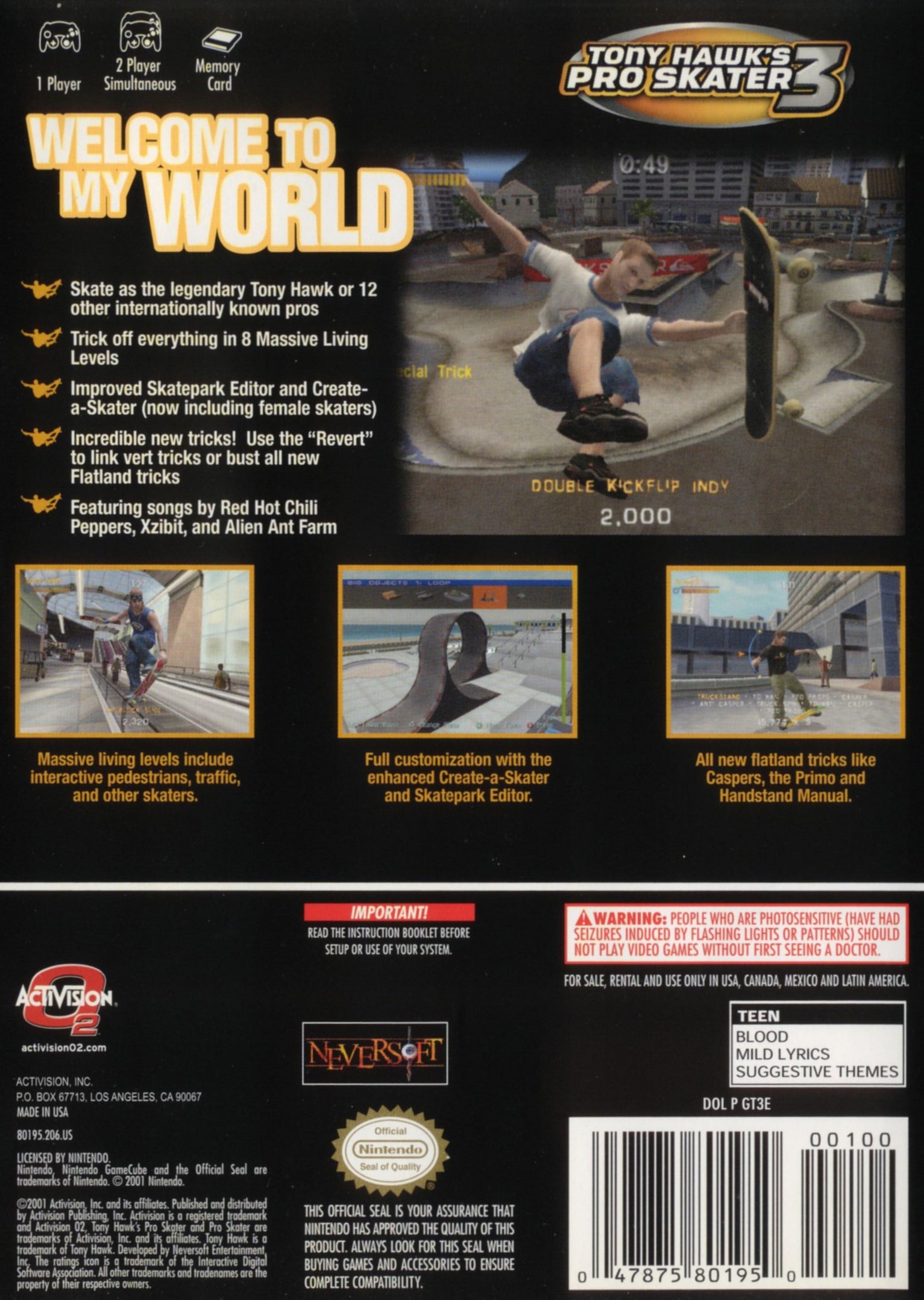 Tony Hawk's Pro Skater 3 - (GC) GameCube [Pre-Owned] Video Games ACTIVISION   