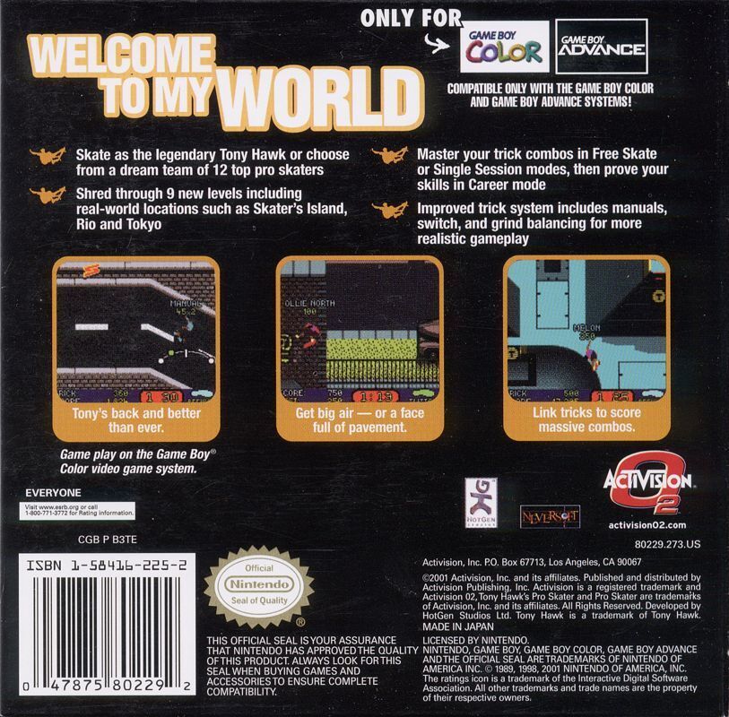 Tony Hawk's Pro Skater 3 - (GBC) Game Boy Color [Pre-Owned] Video Games Activision