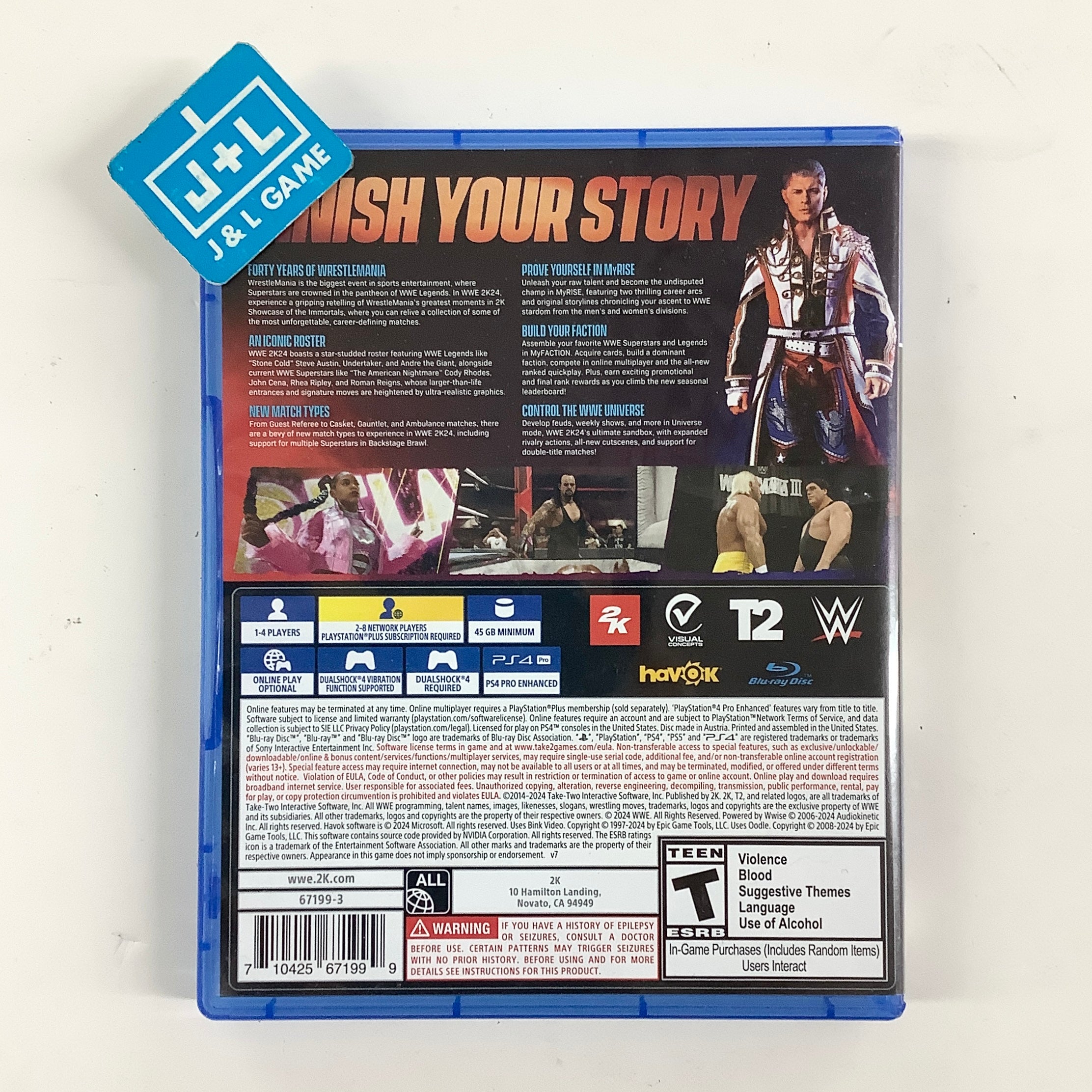 WWE 2K24 - (PS4) PlayStation 4 [Pre-Owned] Video Games 2K Games