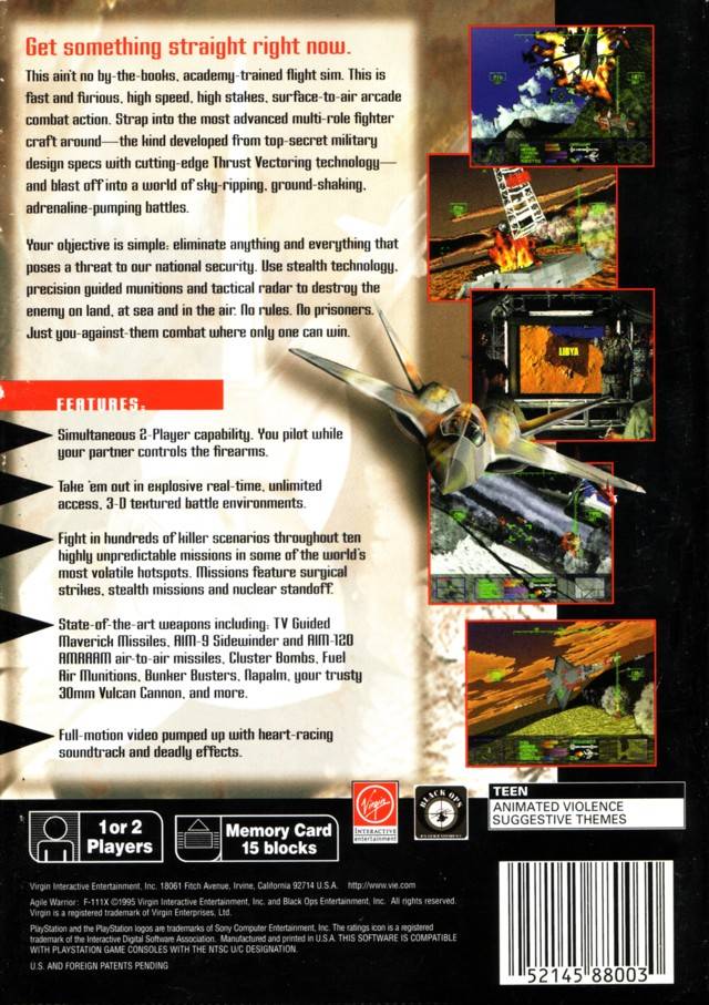 Agile Warrior F-111X (Long Box) - (PS1) Playstation 1 [Pre-Owned] Video Games Playstation   