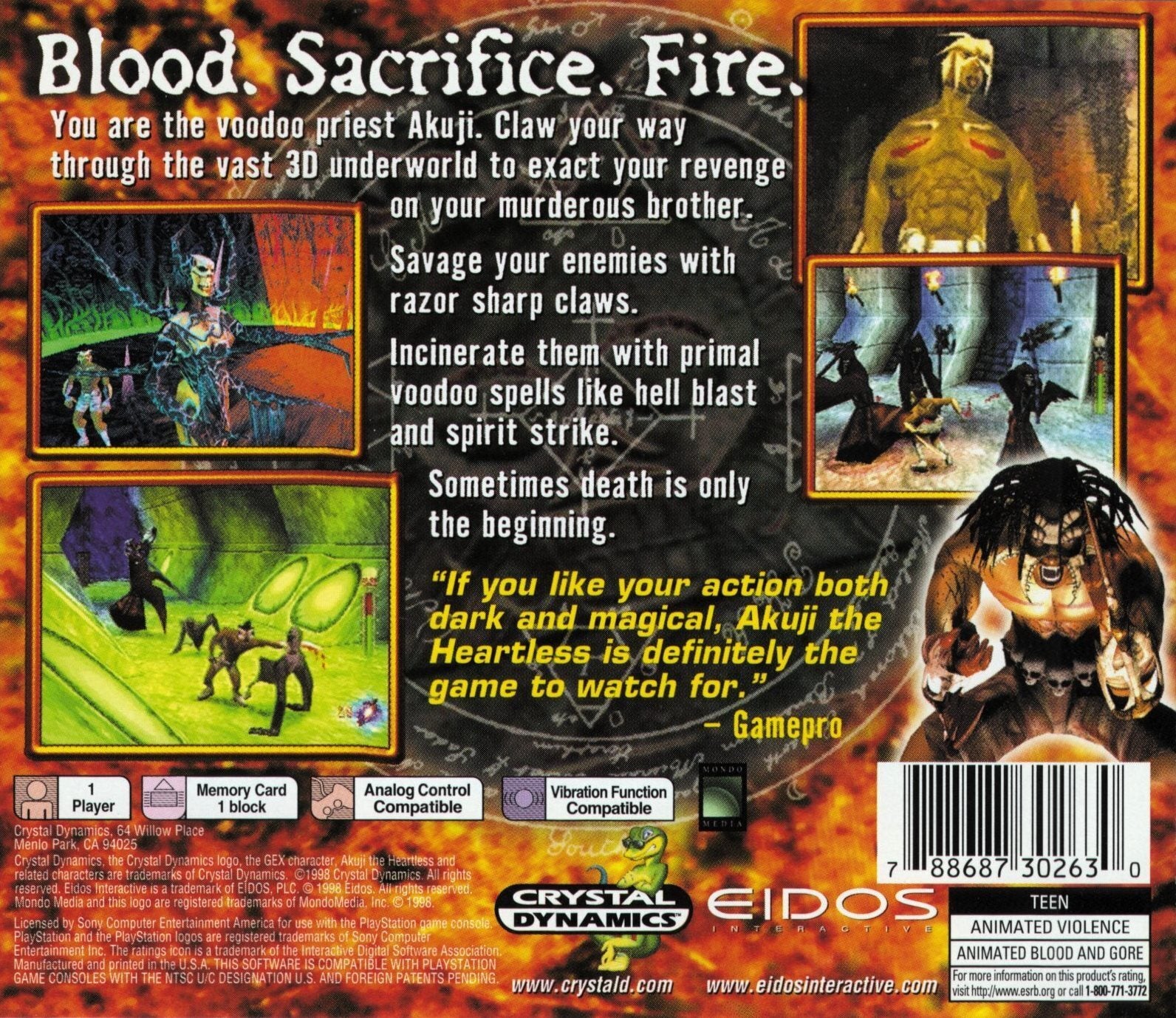 Akuji the Heartless 北米版　PlayStation Akuji the Heartless Sony Playstation 1 PS1 EX+NM condition