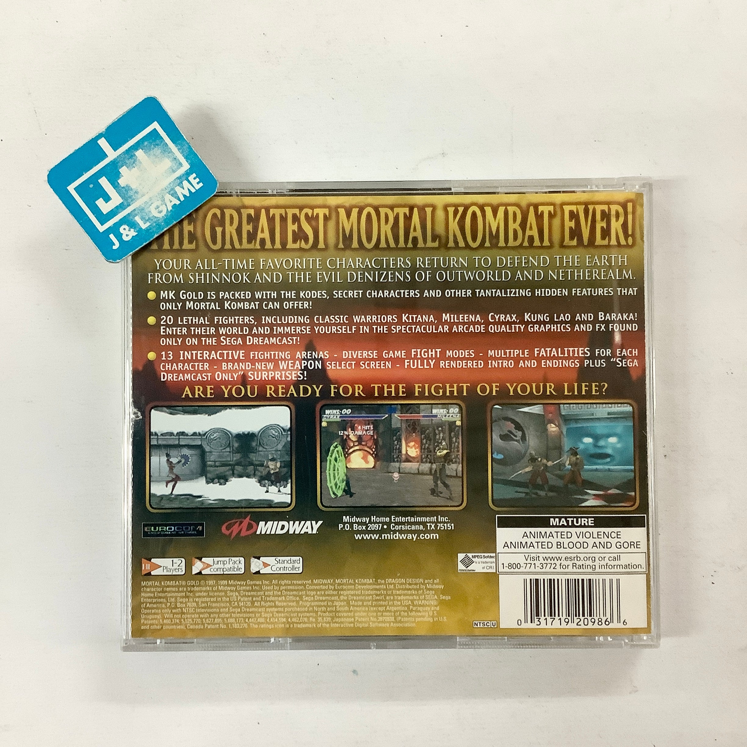 Mortal Kombat Gold - (DC) SEGA Dreamcast  [Pre-Owned] Video Games Midway   