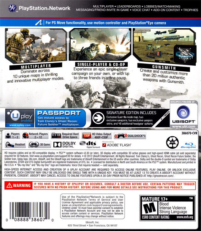 Tom Clancy's Ghost Recon: Future Soldier (Signature Edition) - (PS3) PlayStation 3 [Pre-Owned] Video Games Ubisoft   