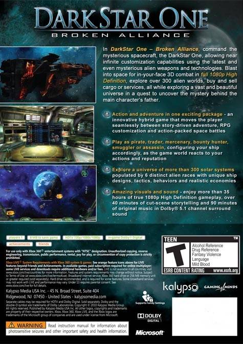 DarkStar One: Broken Alliance - Xbox 360 [Pre-Owned] Video Games Kalypso   