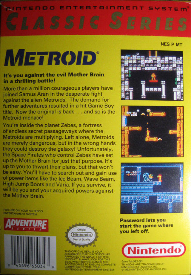 Metroid (Classic Series) - (NES) Nintendo Entertainment System [Pre-Owned] Video Games Nintendo   