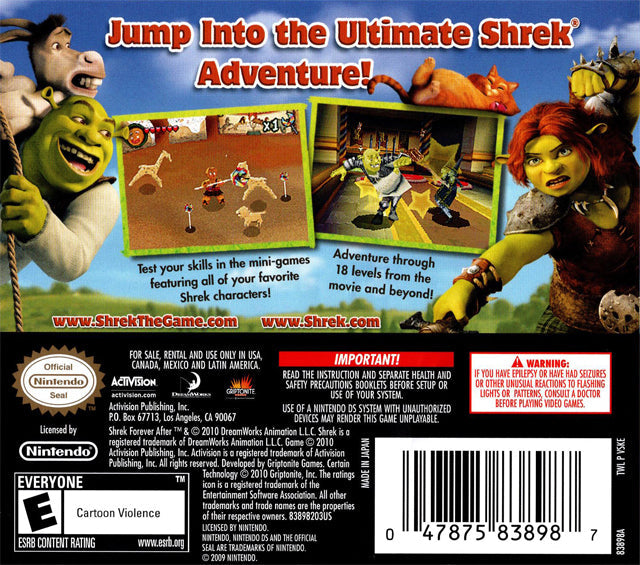 Shrek the store third nintendo ds